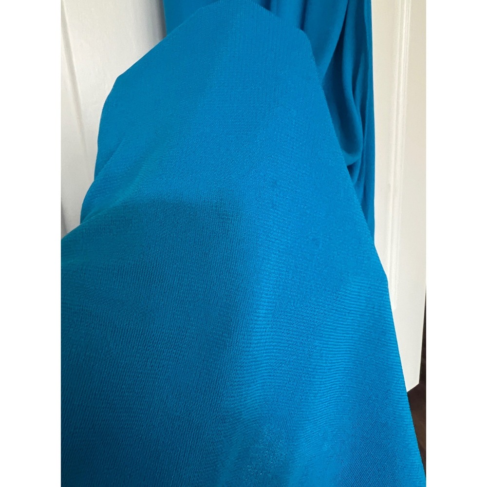 ISSA London Cerulean Blue Twist Front Open Back Long Sleeve Maxi Gown Dress - Picture 4 of 10